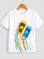 kids car printed t-shirt