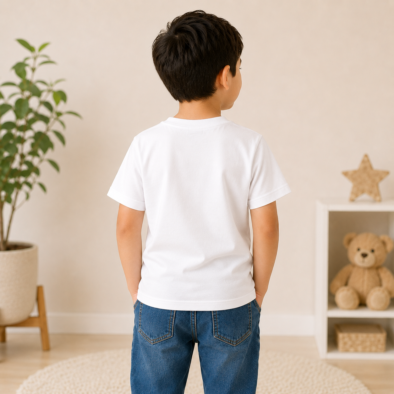 Kids Cotton Printed T-Shirt | Little Hearts Big Bond Sibling Cartoon Design | Comfortable for Daily Wear