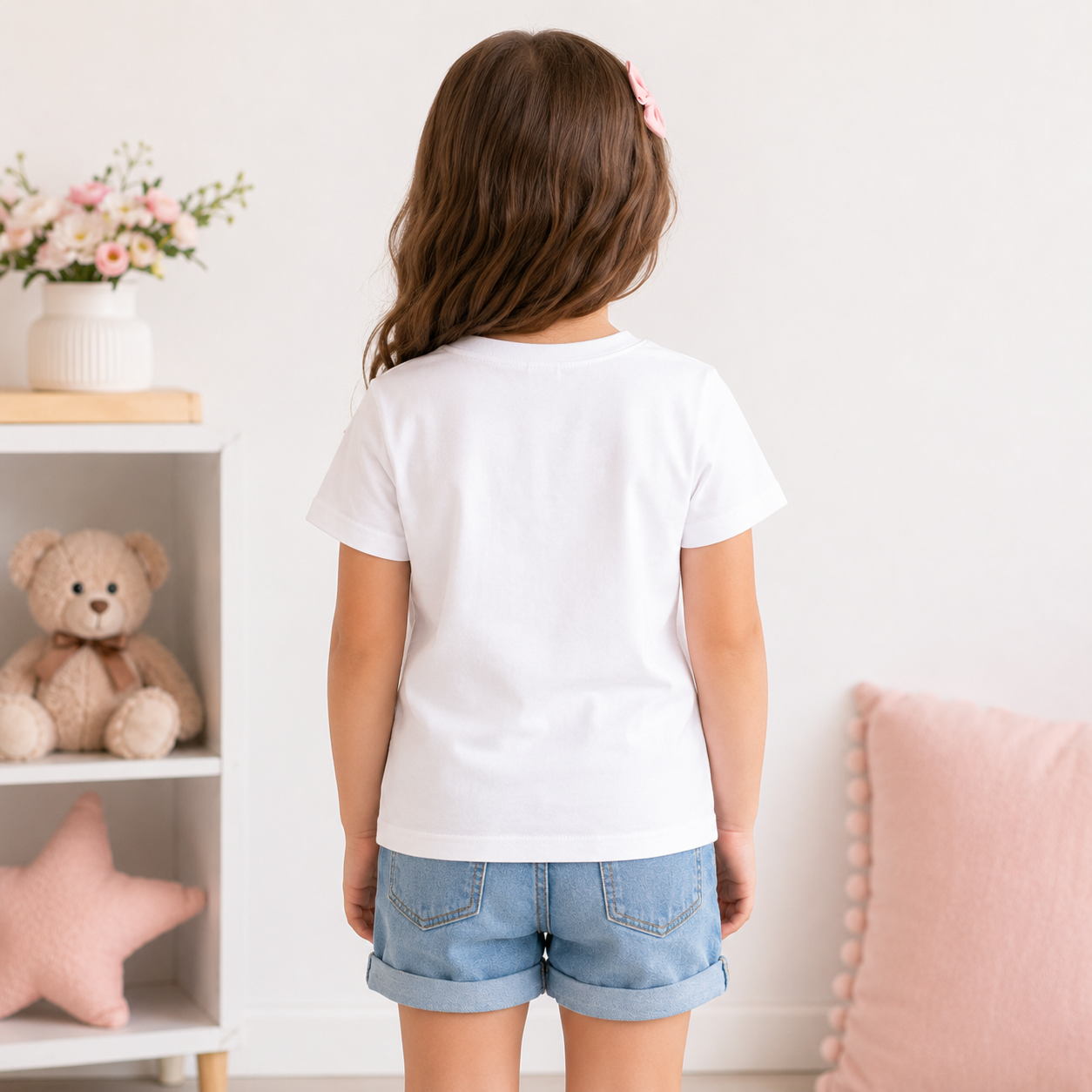 Little Queen Printed Half Sleeve T-Shirt for Girls | Comfortable Casual Wear | Age 1-10 Years | (White/Black)