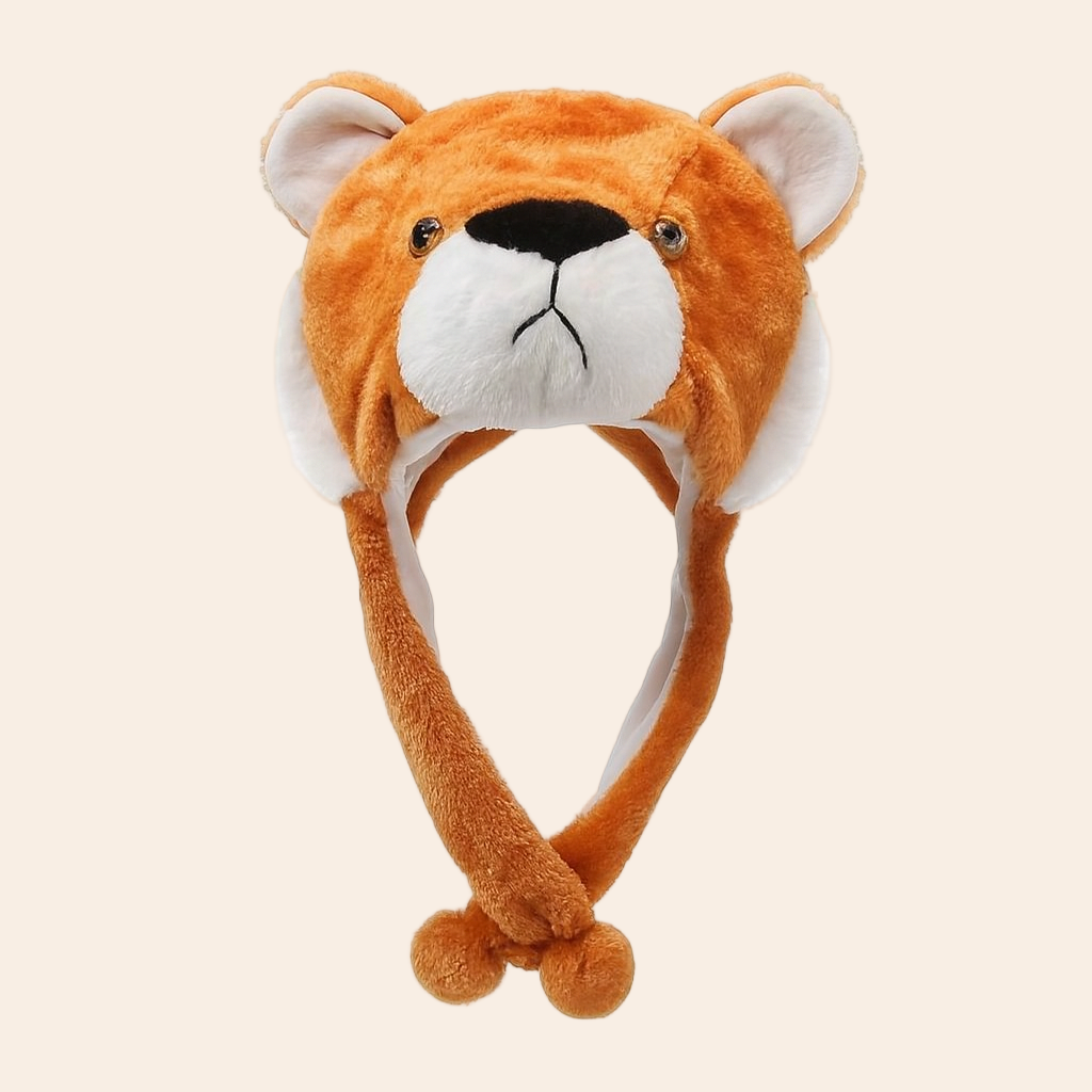 Kids Cute Bear Plush Winter Cap – Ultra Soft Animal Character Hat with Long Ear Flaps