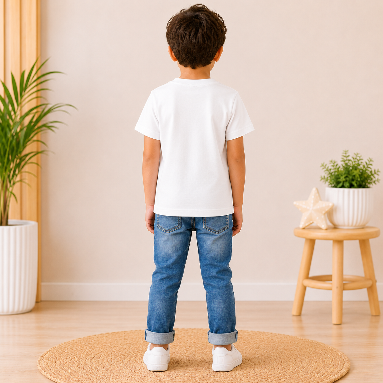 kids food theme printed white t-shirt (boy back)