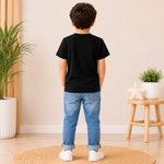 kids food theme printed Black t-shirt (Boy Back)