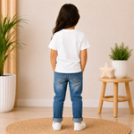 kids food theme printed white t-shirt (girl back)