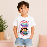kids friendship printed white t-shirt for boys (front)