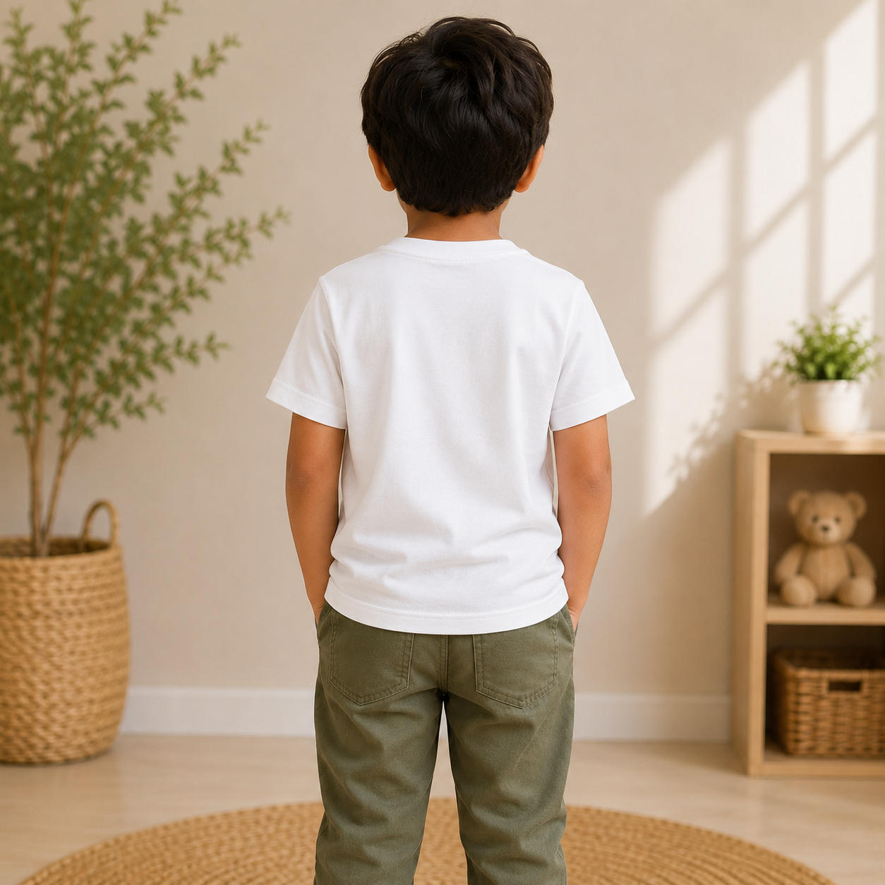 shree krishna printed kids White t-shirt boy back