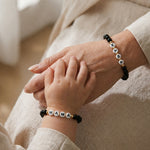 MAMA black beaded bracelet set for mom & child