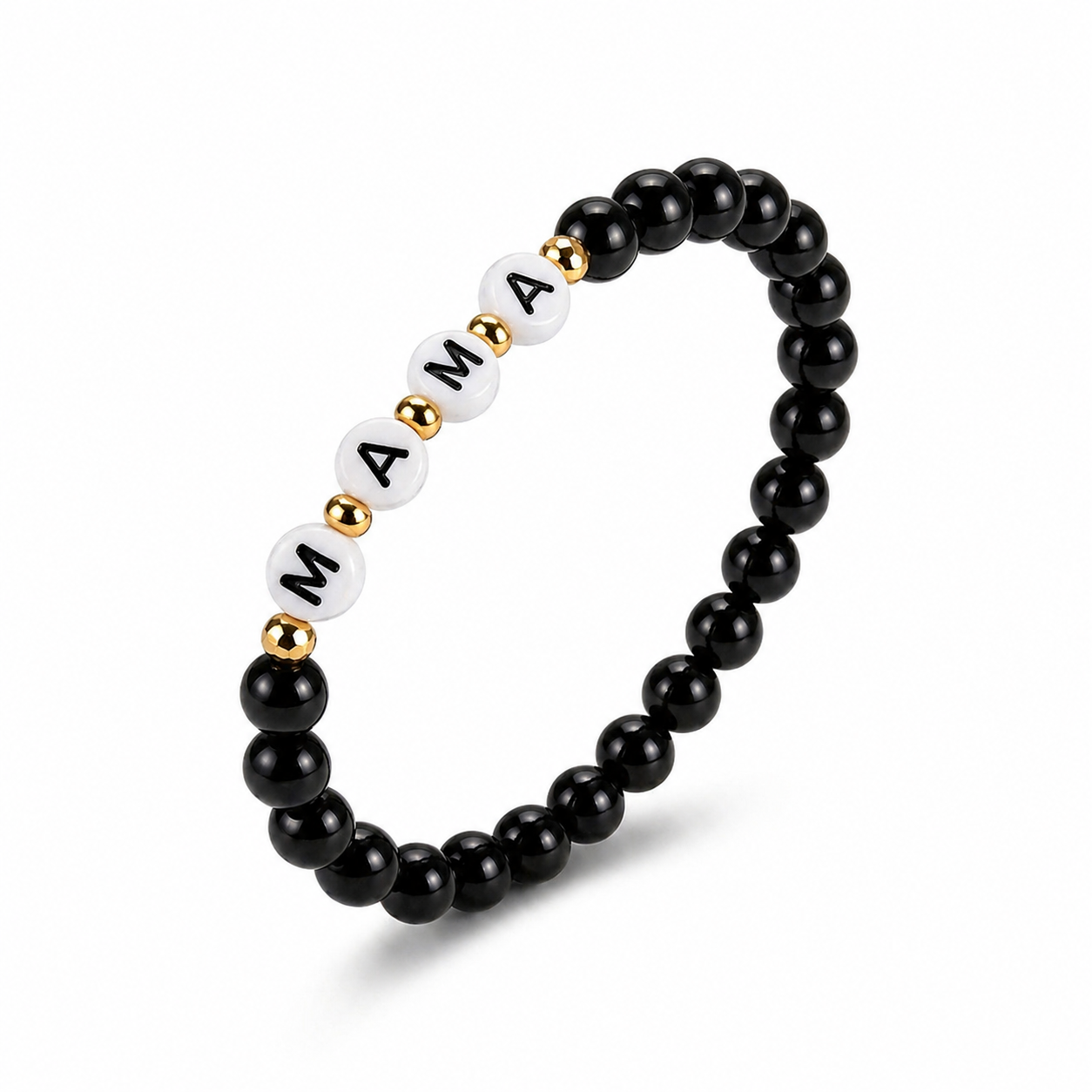 MAMA Black Beaded Bracelet Set | Mom & Child Matching Bracelet | Kids, Adult & Combo Set