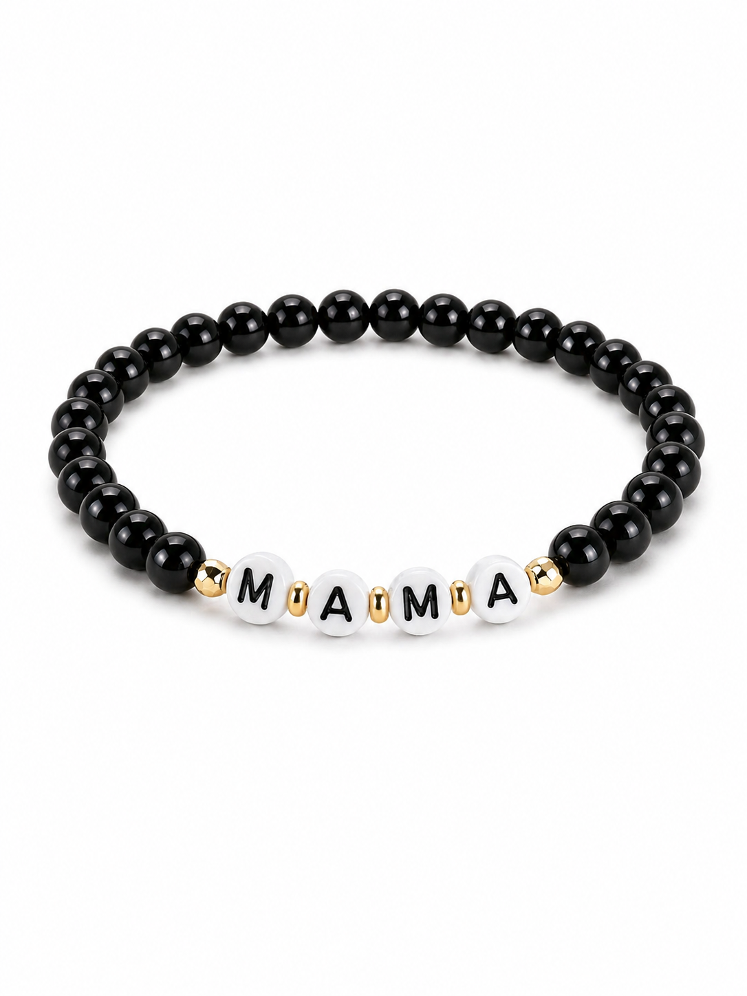 MAMA Black Beaded Bracelet Set | Mom & Child Matching Bracelet | Kids, Adult & Combo Set