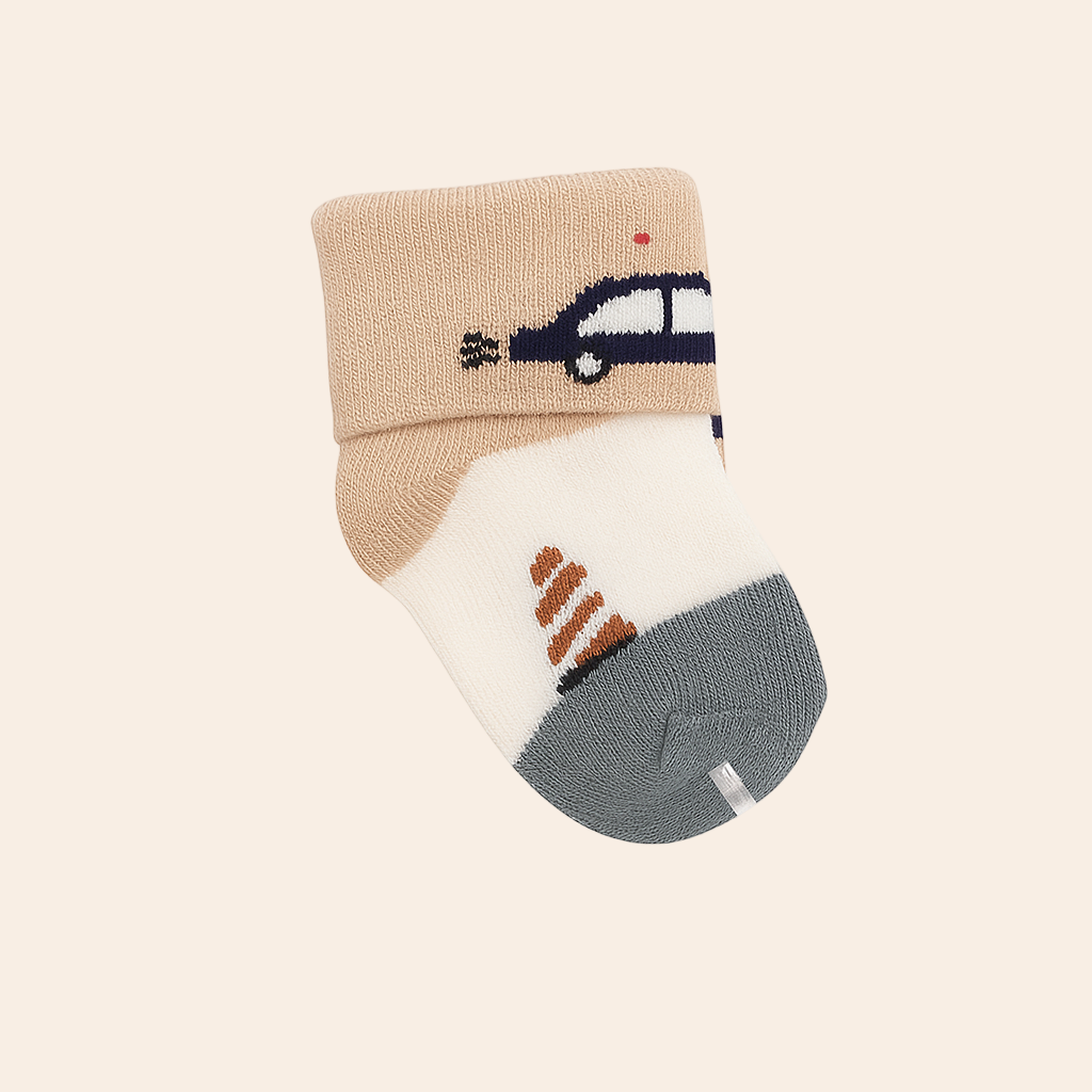 magic baby socks beige & brown Beige Grey