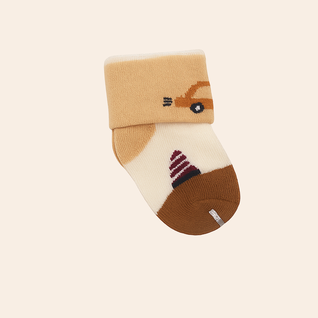 magic baby socks beige & brown