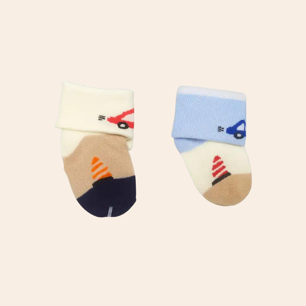 Magic Baby Socks – Cream & Blue Set (Pack of 2)
