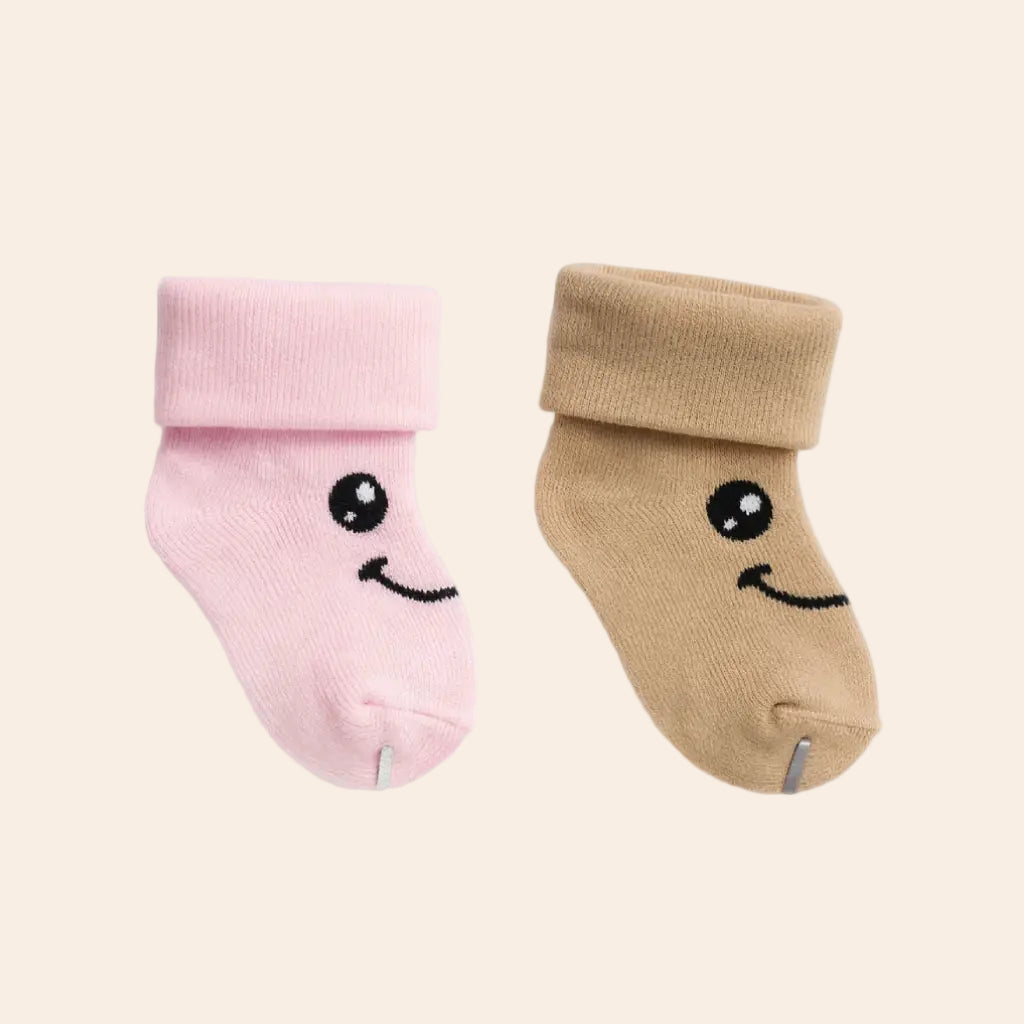 Magic Baby Socks – Light Pink & beige(Pack of 2)