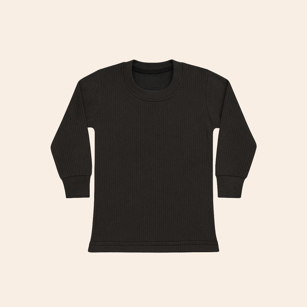 PC Cotton Thermal Wear for Kids – Cozy Ribbed Top & Bottom Set