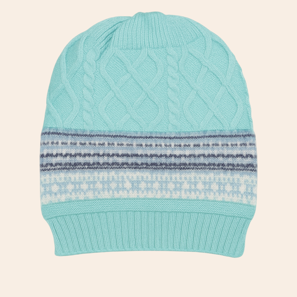 Nordic Pattern Hat - Light Blue