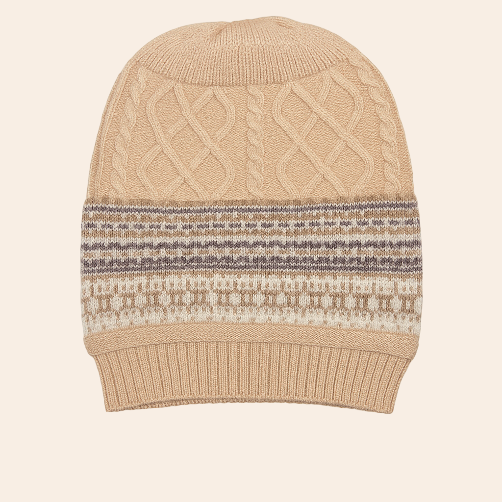 Nordic Pattern Hat - Beige