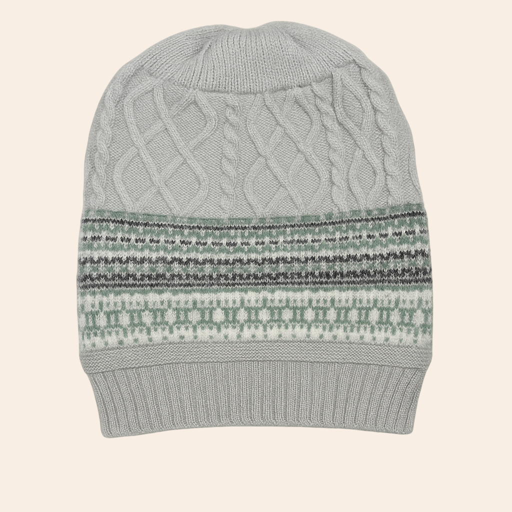Nordic Pattern Hat - Grey