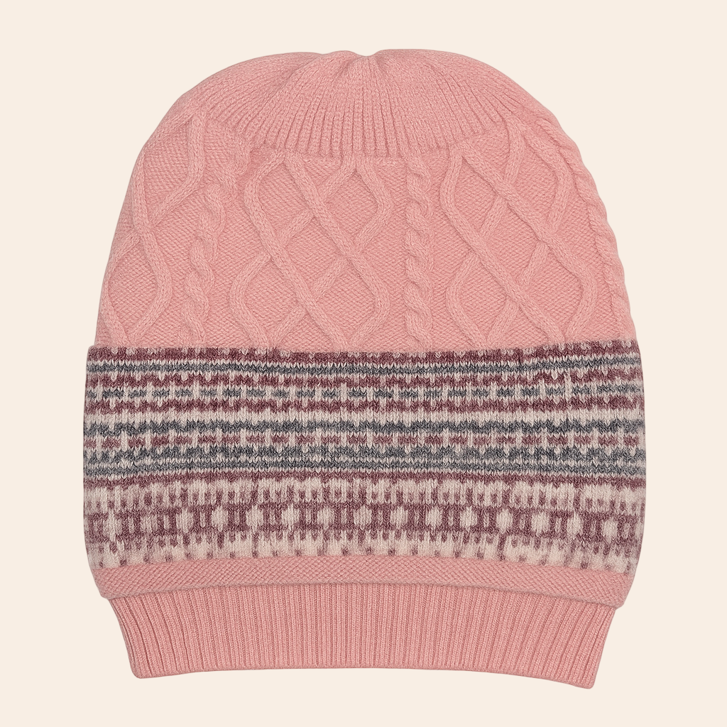 Nordic Pattern Hat - Pink