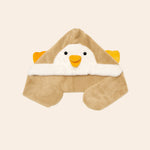 penguin plush winter baby cap beige & white