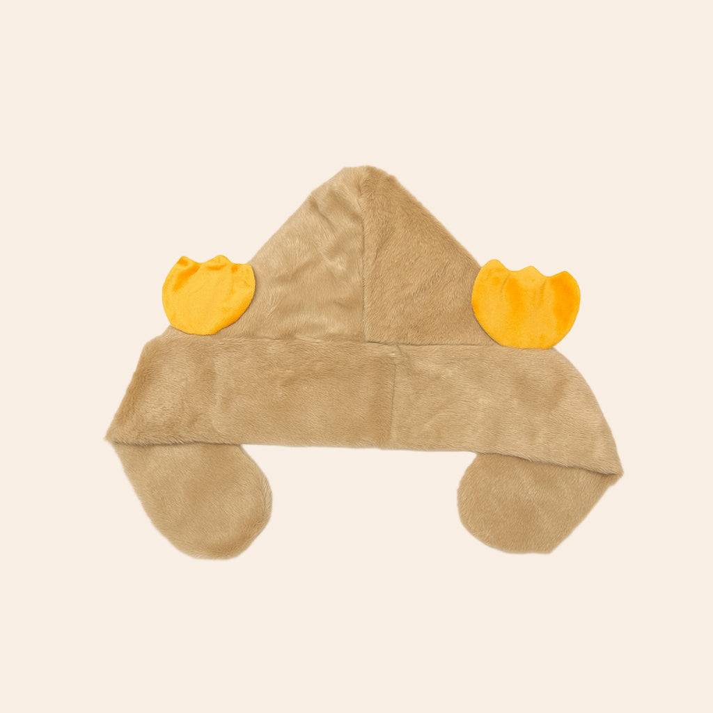 Penguin Plush Winter Baby Cap – Beige & White