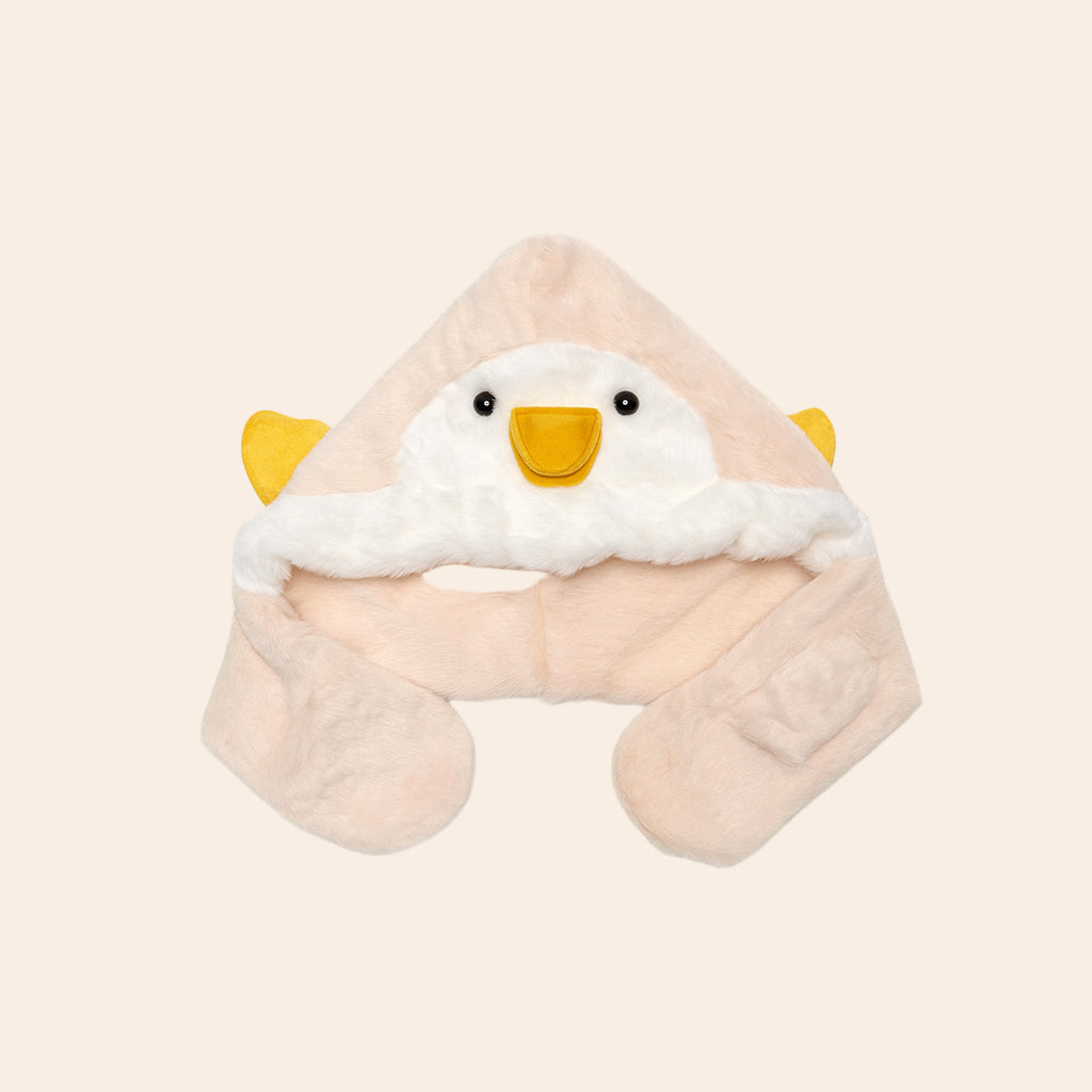 cream & white Penguin winter baby cap