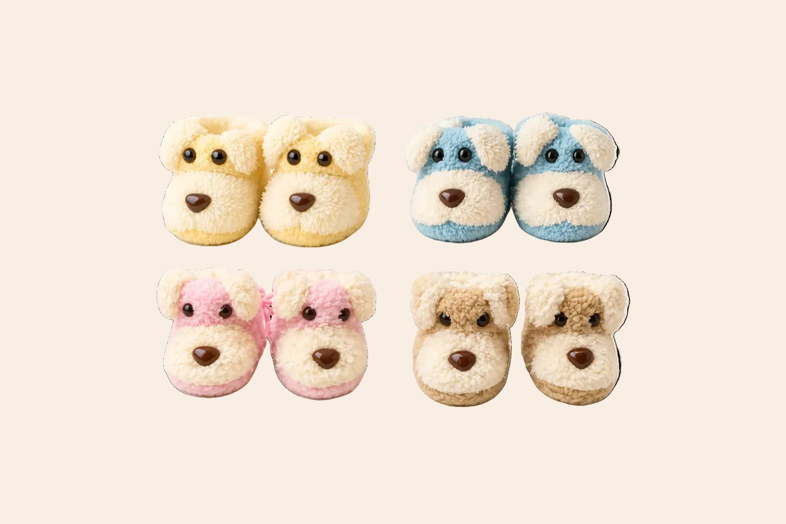 plush puppy baby booties with laces
