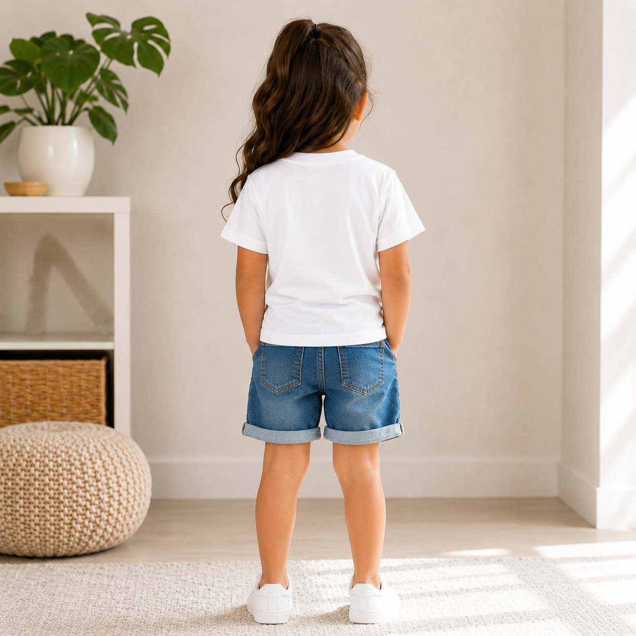 professional napper kids printed white t-shirt (girl back)