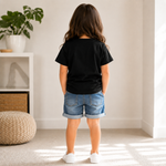 professional napper kids printed black t-shirt (girl black)