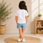 radha krishna printed kids White t-shirt girl back