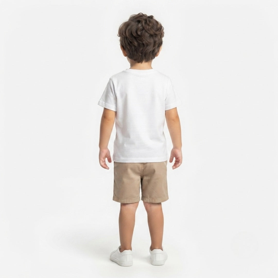 rock star guitar printed kids white t-shirt (Back)