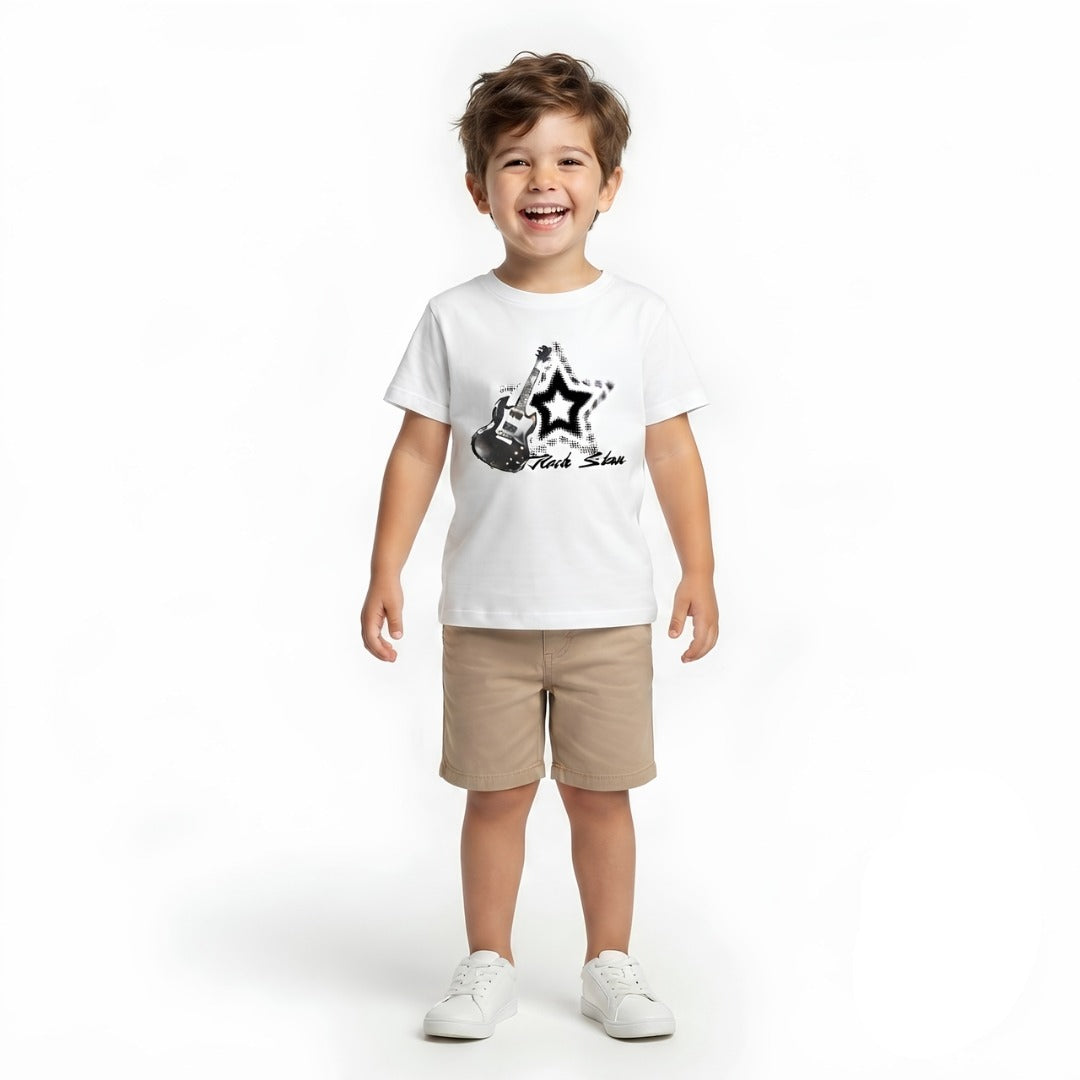 rock star guitar printed kids t-shirt