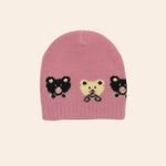 teddy bear jacquard knitted baby cap