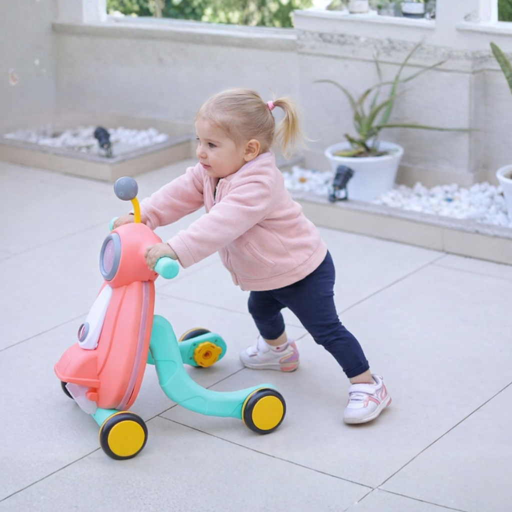 LUSA Tiny Steps Baby Ride-On Walker – Interactive Push & Ride Toy for Toddlers (10+ Months)