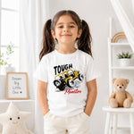 Monster jeep kids cotton white t-shirt (girl front)